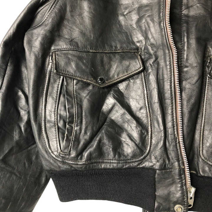 Vintage SCHOTT A-2 Leather Flight Jacket, Men's Size L unclear black type Vintage Second Hand