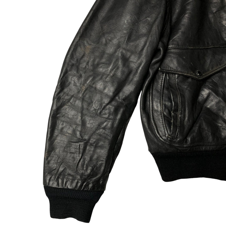 Vintage SCHOTT A-2 Leather Flight Jacket, Men's Size L unclear black type Vintage Second Hand