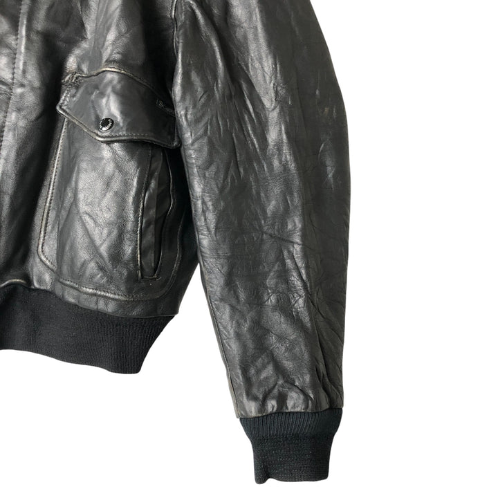 Vintage SCHOTT A-2 Leather Flight Jacket, Men's Size L unclear black type Vintage Second Hand