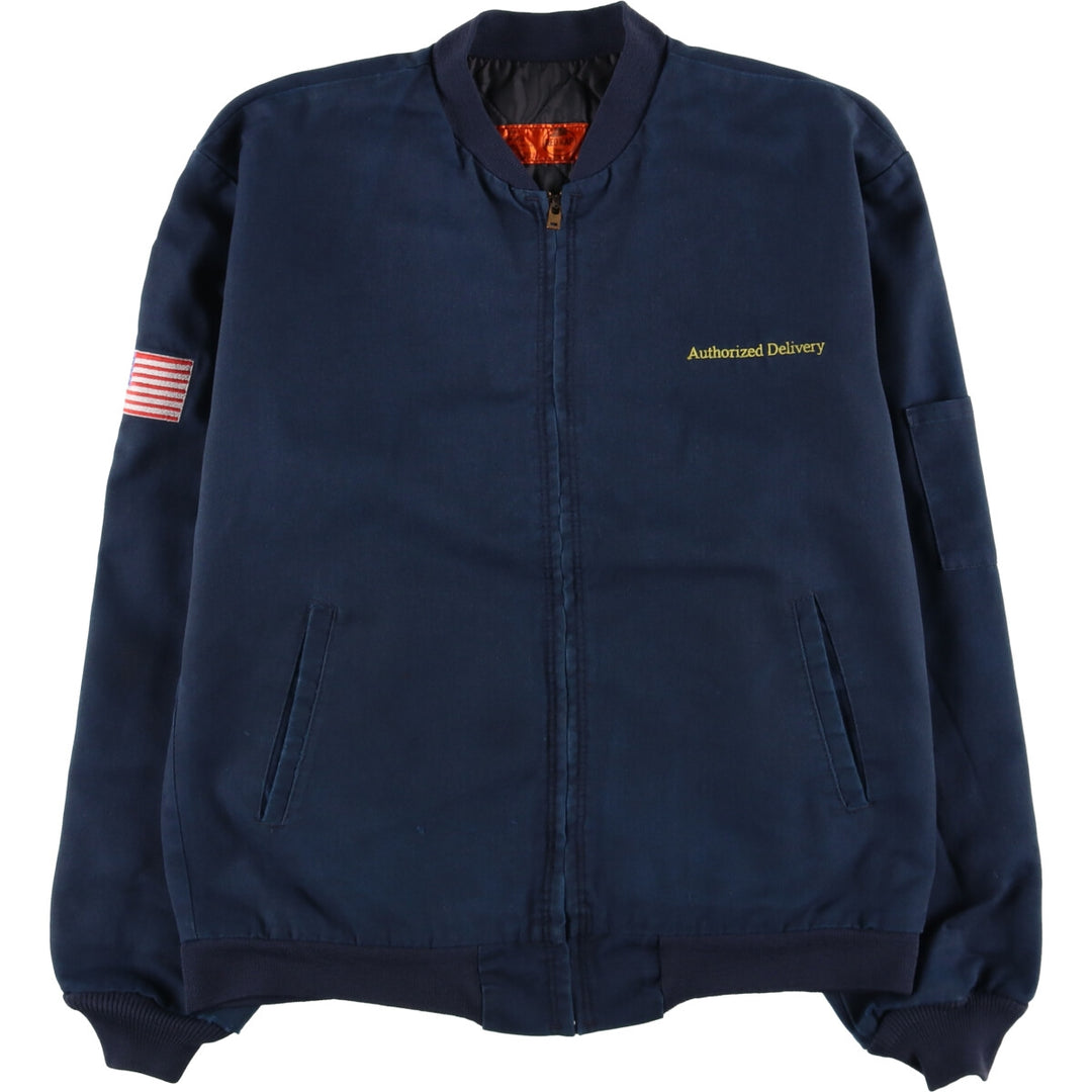 Red Kap Stars and Stripes Work Jacket, Men's Size M polyester navy blue type Vintage Second Hand