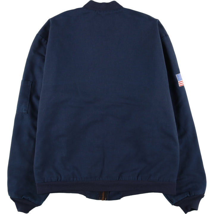 Red Kap Stars and Stripes Work Jacket, Men's Size M polyester navy blue type Vintage Second Hand