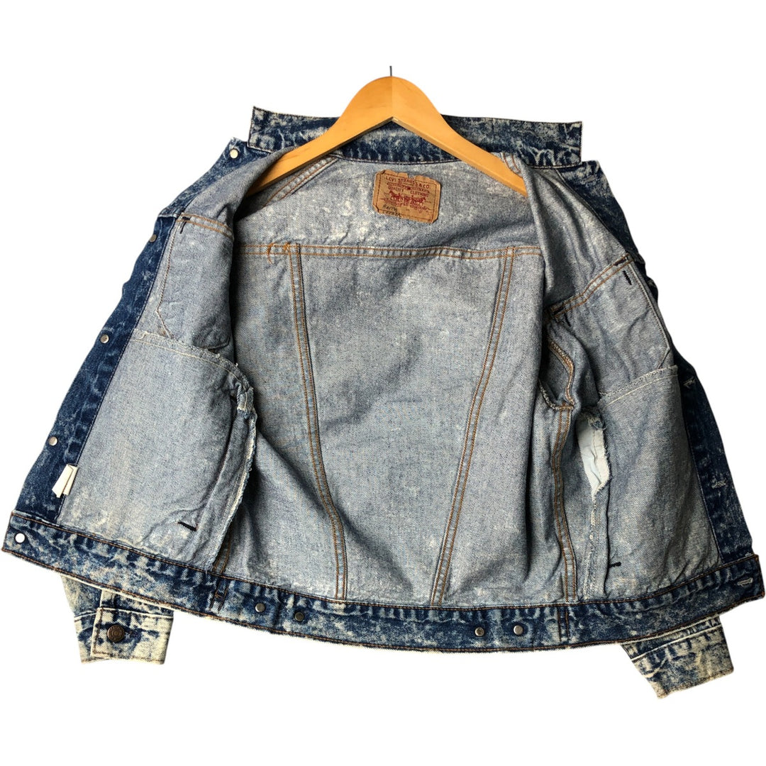 90'S Levi's 57508-0208 Chemical Wash Denim Jacket, Made in USA, Women's Size Medium, Vintage cotton blue type Vintage Second Hand