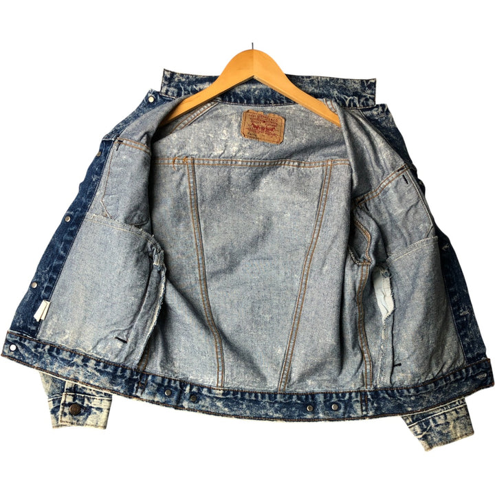 90'S Levi's 57508-0208 Chemical Wash Denim Jacket, Made in USA, Women's Size Medium, Vintage cotton blue type Vintage Second Hand