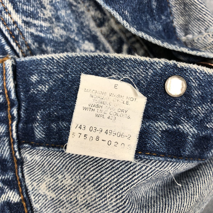 90'S Levi's 57508-0208 Chemical Wash Denim Jacket, Made in USA, Women's Size Medium, Vintage cotton blue type Vintage Second Hand