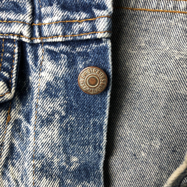 90'S Levi's 57508-0208 Chemical Wash Denim Jacket, Made in USA, Women's Size Medium, Vintage cotton blue type Vintage Second Hand