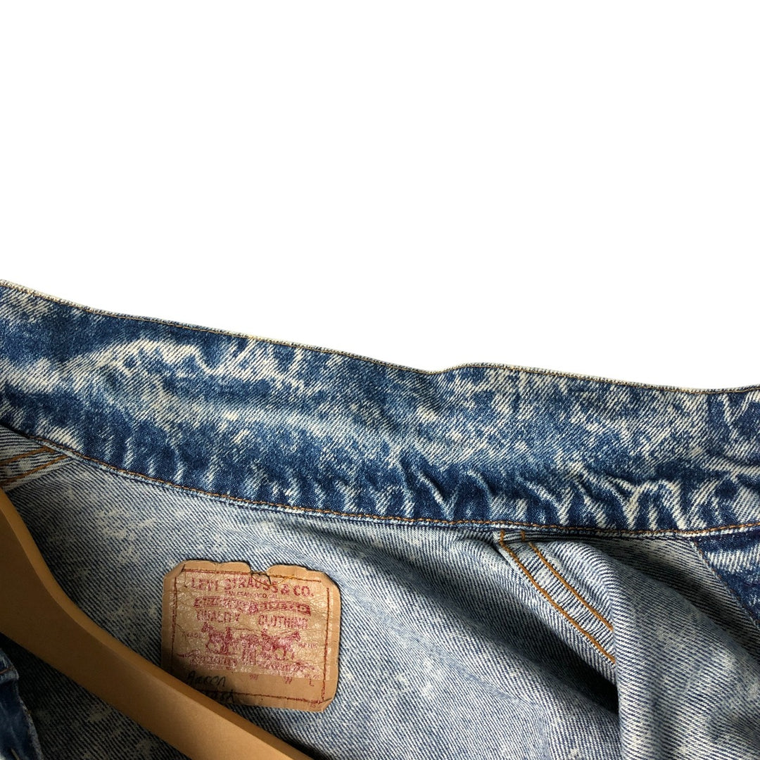 90'S Levi's 57508-0208 Chemical Wash Denim Jacket, Made in USA, Women's Size Medium, Vintage cotton blue type Vintage Second Hand