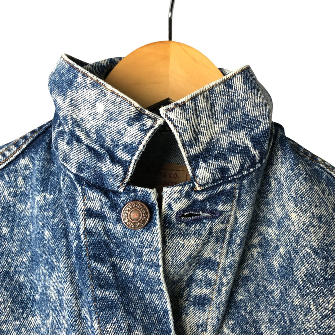 90'S Levi's 57508-0208 Chemical Wash Denim Jacket, Made in USA, Women's Size Medium, Vintage cotton blue type Vintage Second Hand