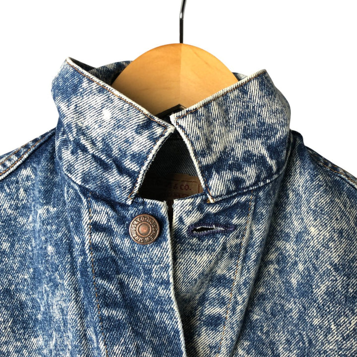 90'S Levi's 57508-0208 Chemical Wash Denim Jacket, Made in USA, Women's Size Medium, Vintage cotton blue type Vintage Second Hand