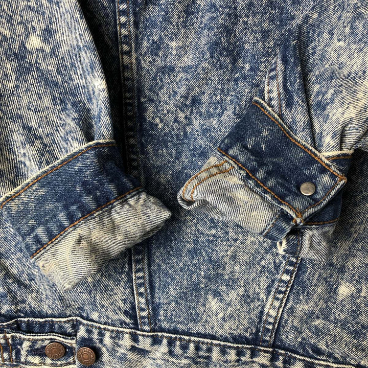 90'S Levi's 57508-0208 Chemical Wash Denim Jacket, Made in USA, Women's Size Medium, Vintage cotton blue type Vintage Second Hand