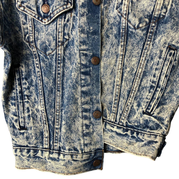 90'S Levi's 57508-0208 Chemical Wash Denim Jacket, Made in USA, Women's Size Medium, Vintage cotton blue type Vintage Second Hand