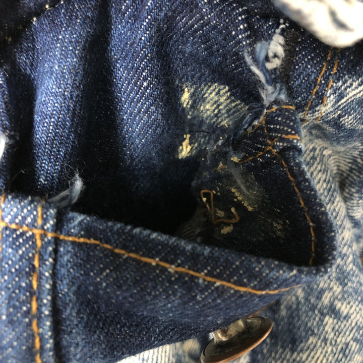 90'S Levi's 57508-0208 Chemical Wash Denim Jacket, Made in USA, Women's Size Medium, Vintage cotton blue type Vintage Second Hand