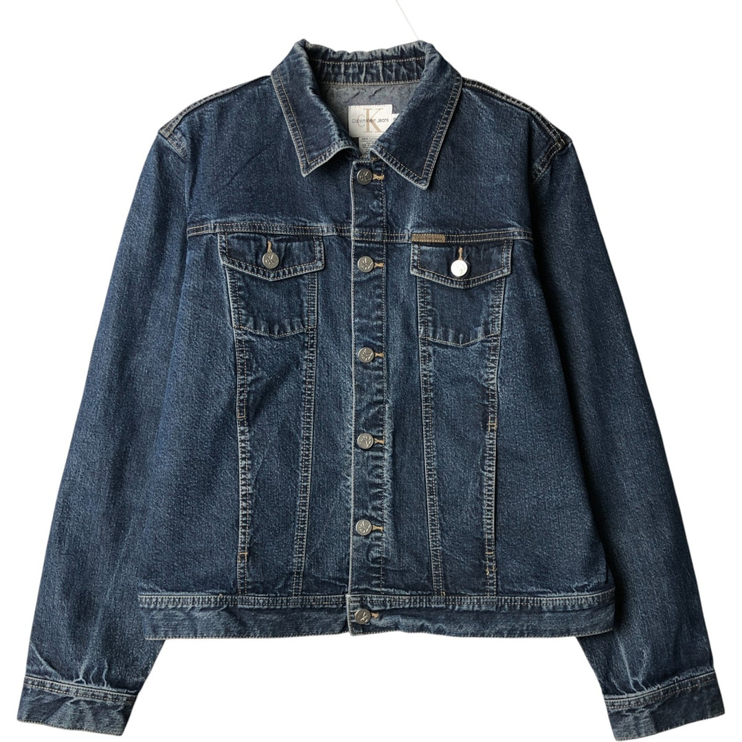90'S Calvin Klein Jeans Denim Jacket, Women's Size XL, Vintage cotton blue type Vintage Second Hand
