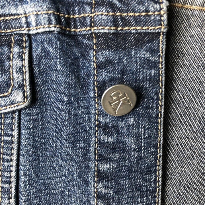 90'S Calvin Klein Jeans Denim Jacket, Women's Size XL, Vintage cotton blue type Vintage Second Hand