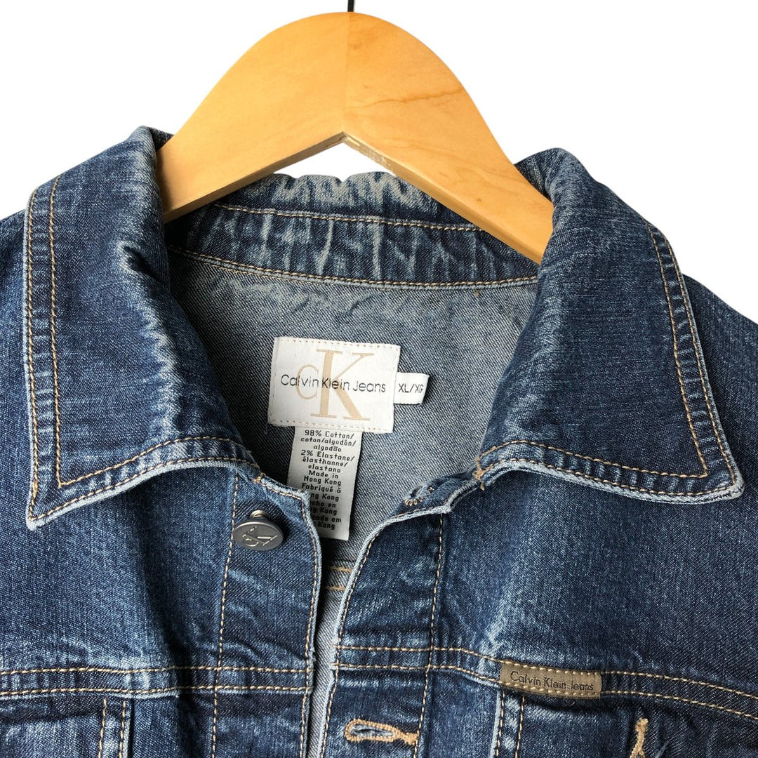 90'S Calvin Klein Jeans Denim Jacket, Women's Size XL, Vintage cotton blue type Vintage Second Hand