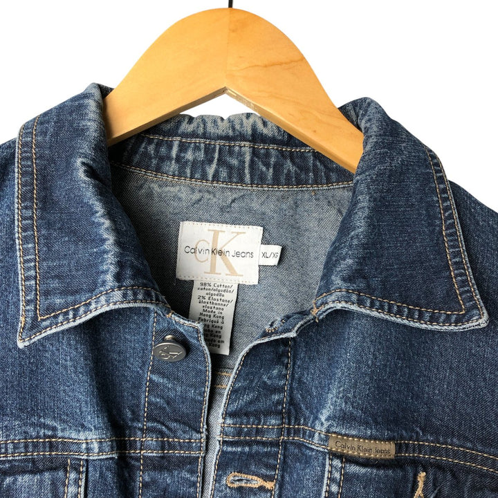90'S Calvin Klein Jeans Denim Jacket, Women's Size XL, Vintage cotton blue type Vintage Second Hand
