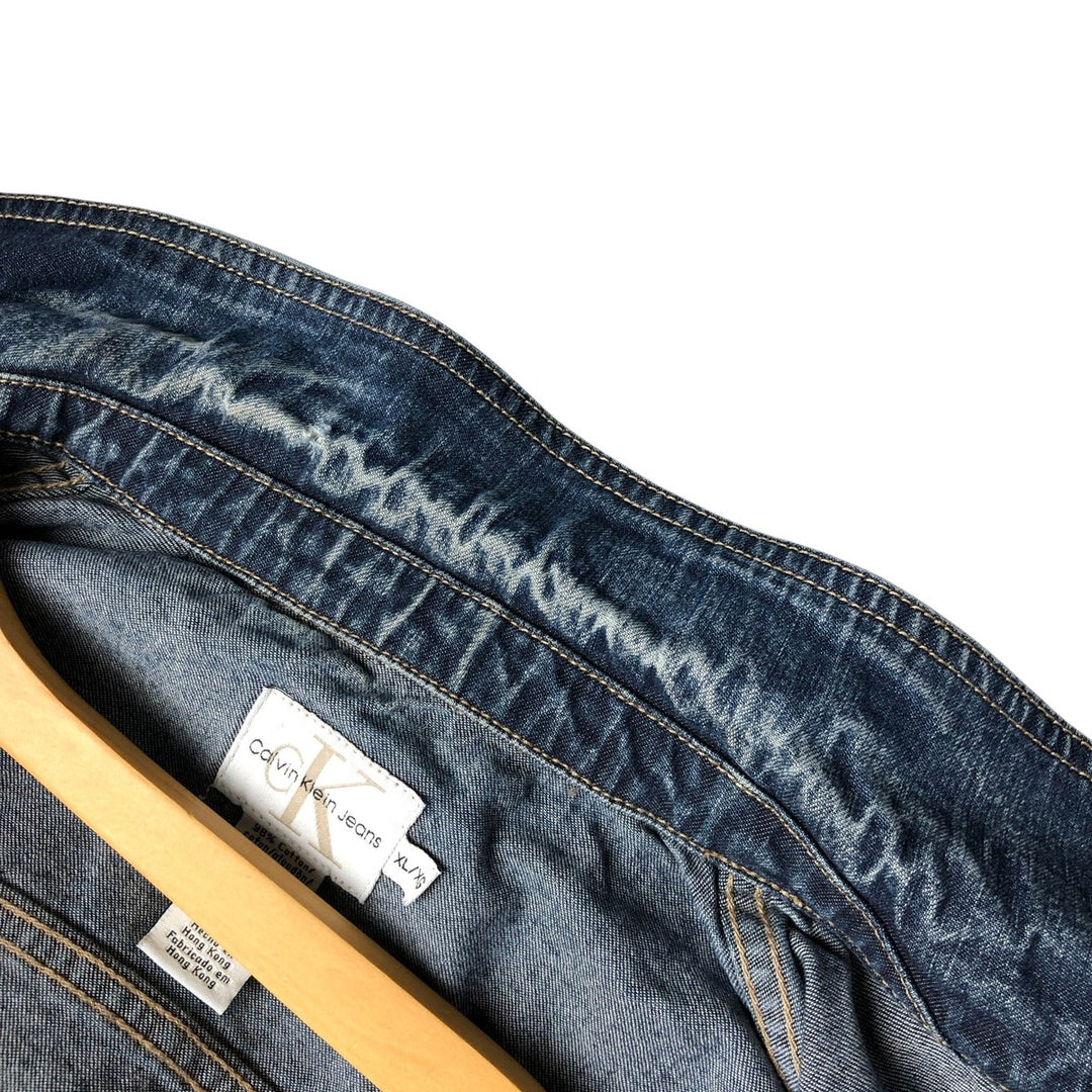 90'S Calvin Klein Jeans Denim Jacket, Women's Size XL, Vintage cotton blue type Vintage Second Hand