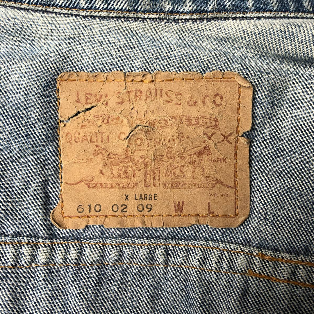 Vintage 1980'S Levi's 610-0209 denim jacket, size XL, women's cotton blue type Vintage Second Hand