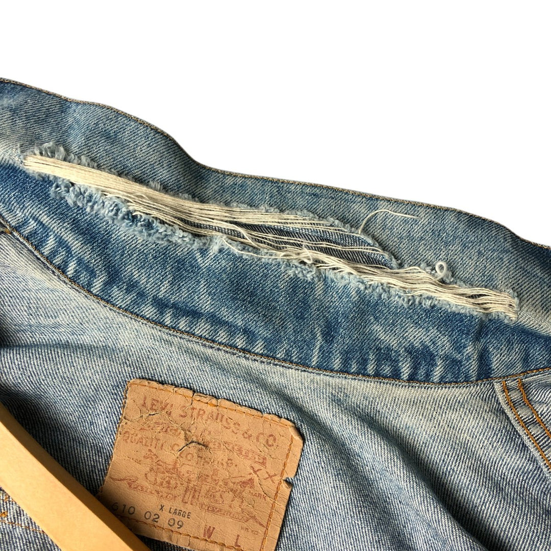 Vintage 1980'S Levi's 610-0209 denim jacket, size XL, women's cotton blue type Vintage Second Hand