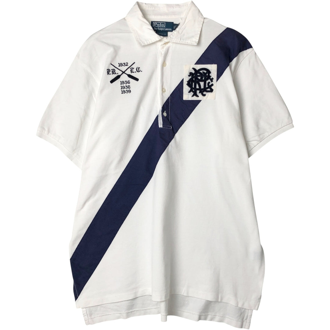 Ralph Lauren Classic Fit short sleeve polo shirt, men's size XL cotton white type Vintage Second Hand