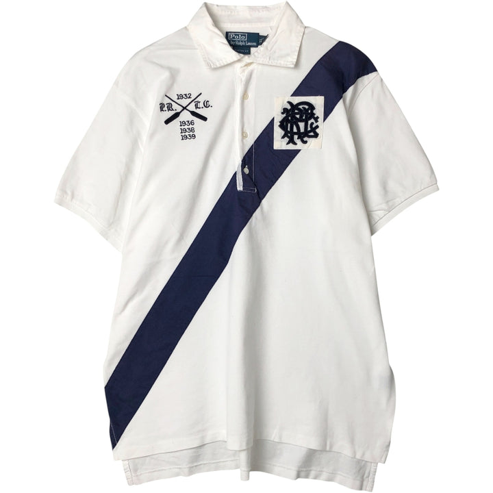 Ralph Lauren Classic Fit short sleeve polo shirt, men's size XL cotton white type Vintage Second Hand