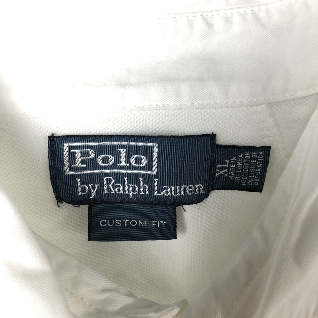 Ralph Lauren Classic Fit short sleeve polo shirt, men's size XL cotton white type Vintage Second Hand