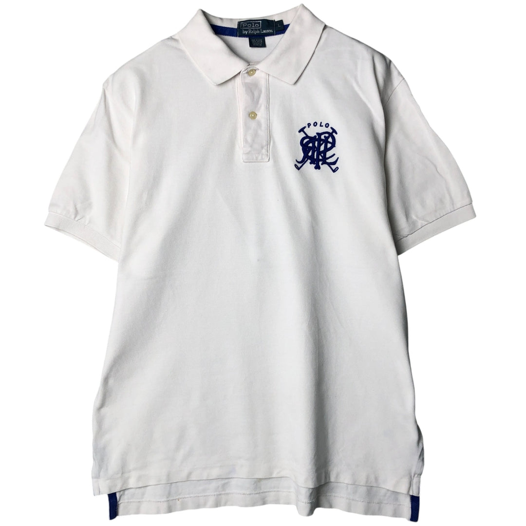Ralph Lauren POLO by Ralph Lauren short sleeve polo shirt, men's size L cotton white type Vintage Second Hand