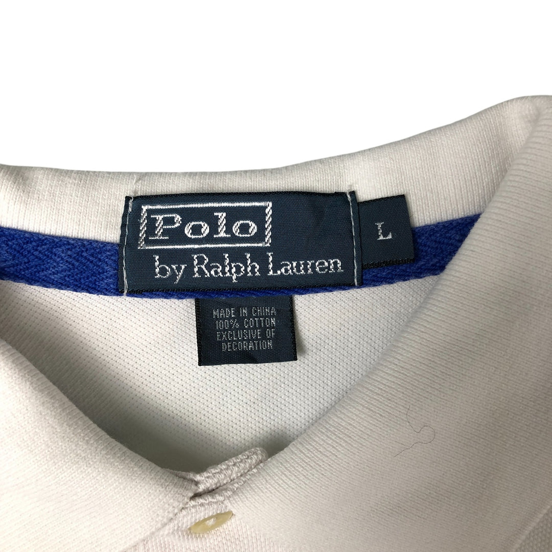 Ralph Lauren POLO by Ralph Lauren short sleeve polo shirt, men's size L cotton white type Vintage Second Hand