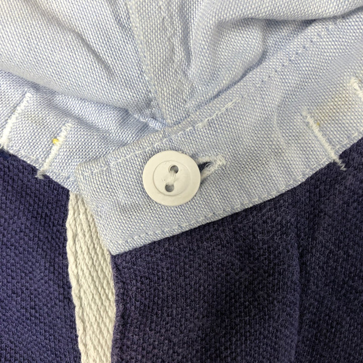 Ralph Lauren POLO by Ralph Lauren Classic Fit Striped Pattern Short Sleeve Rugby Shirt, Men's XL cotton navy blue type Vintage Second Hand
