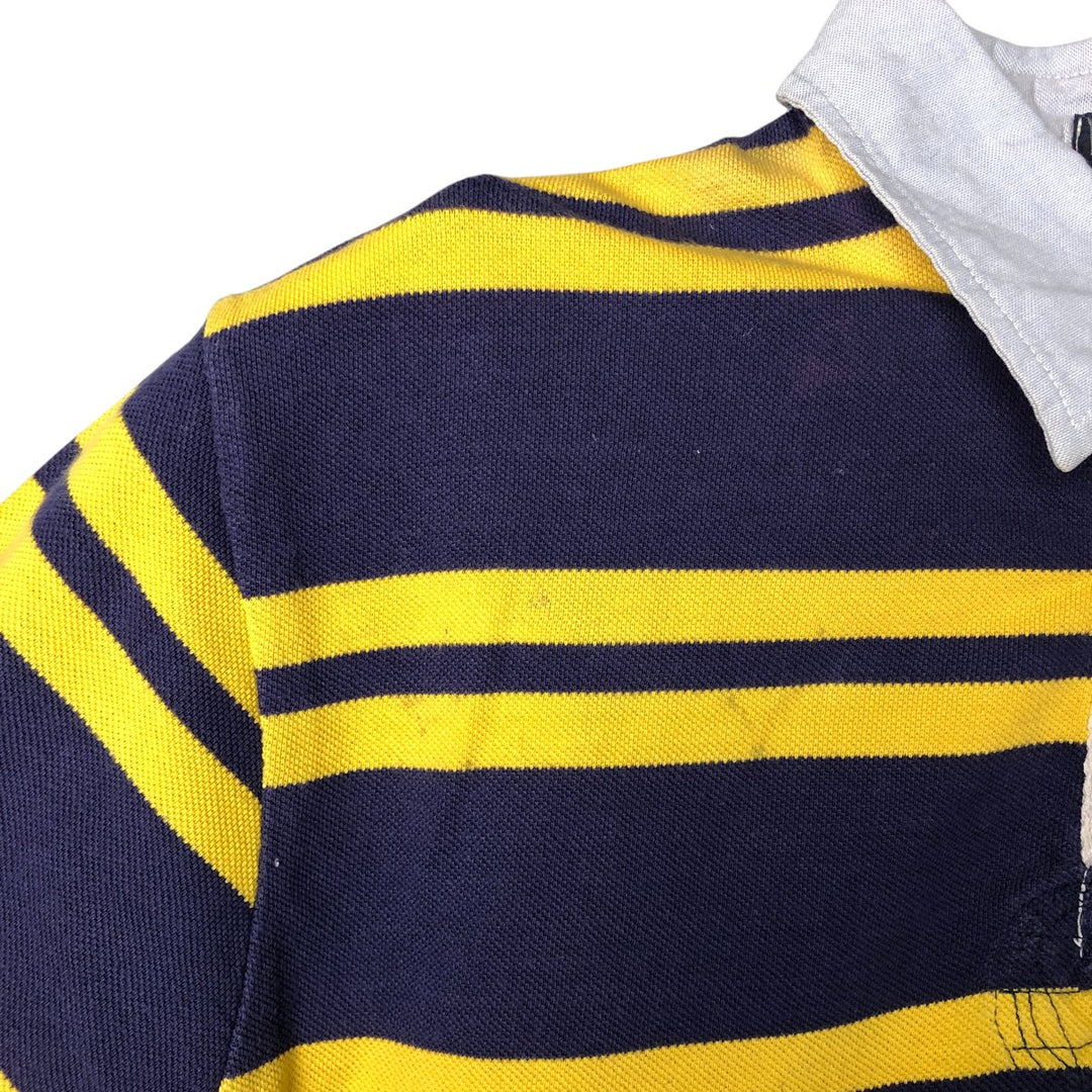 Ralph Lauren POLO by Ralph Lauren Classic Fit Striped Pattern Short Sleeve Rugby Shirt, Men's XL cotton navy blue type Vintage Second Hand