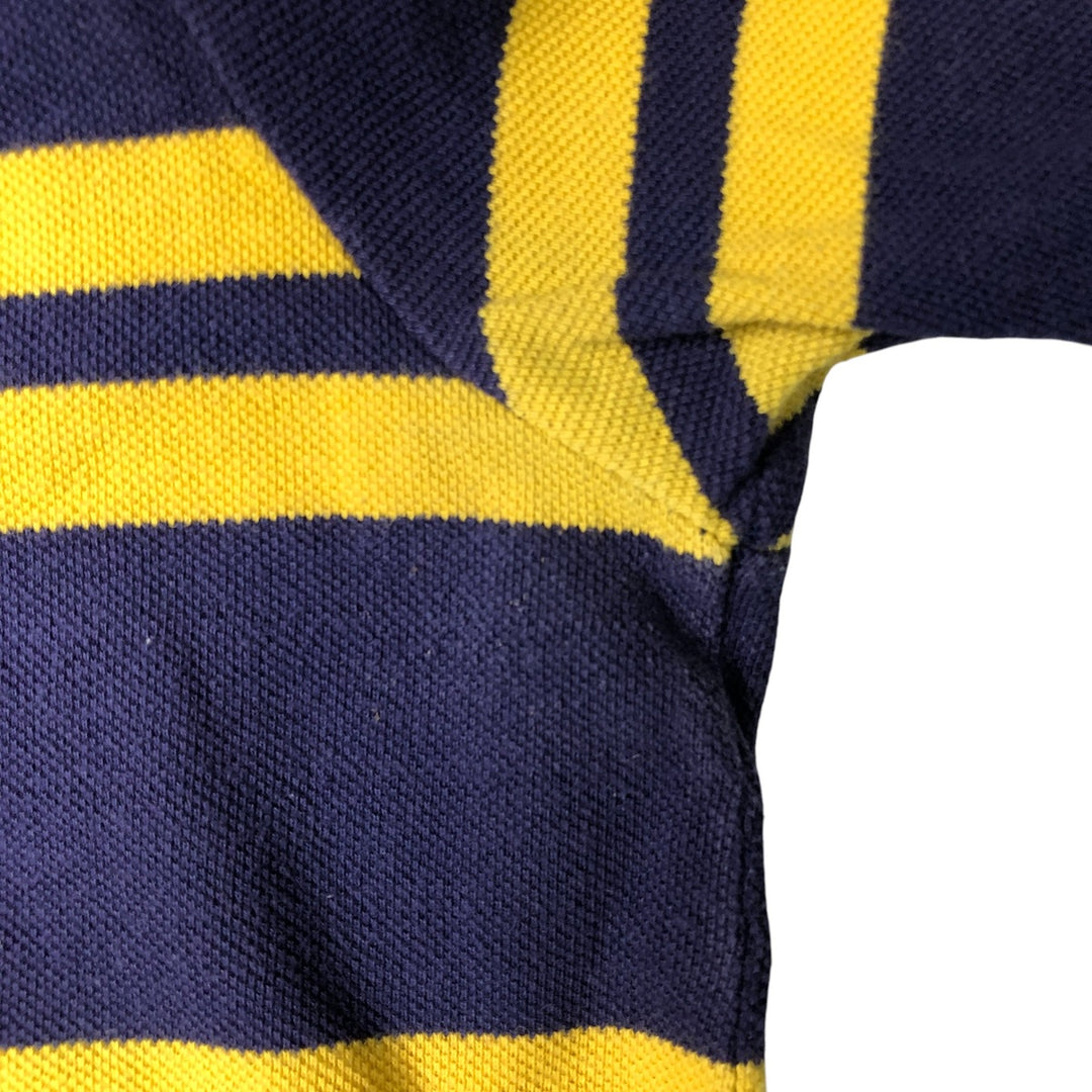 Ralph Lauren POLO by Ralph Lauren Classic Fit Striped Pattern Short Sleeve Rugby Shirt, Men's XL cotton navy blue type Vintage Second Hand