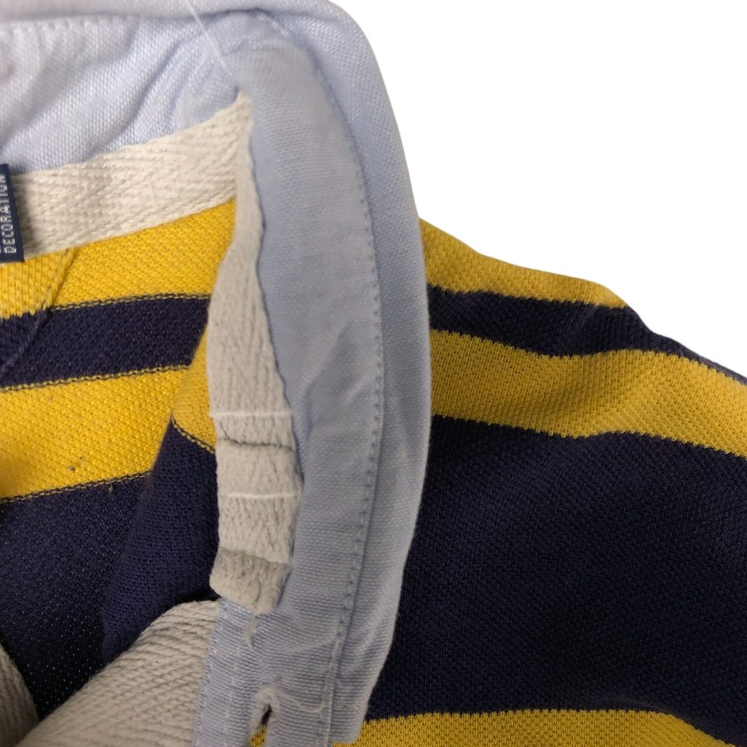 Ralph Lauren POLO by Ralph Lauren Classic Fit Striped Pattern Short Sleeve Rugby Shirt, Men's XL cotton navy blue type Vintage Second Hand