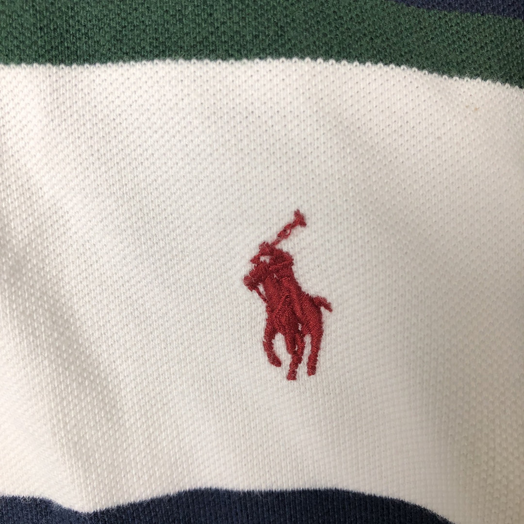 Ralph Lauren POLO by Ralph Lauren short sleeve striped polo shirt, men's size L cotton white type Vintage Second Hand