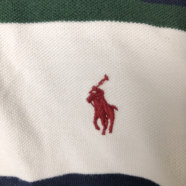 Ralph Lauren POLO by Ralph Lauren short sleeve striped polo shirt, men's size L cotton white type Vintage Second Hand