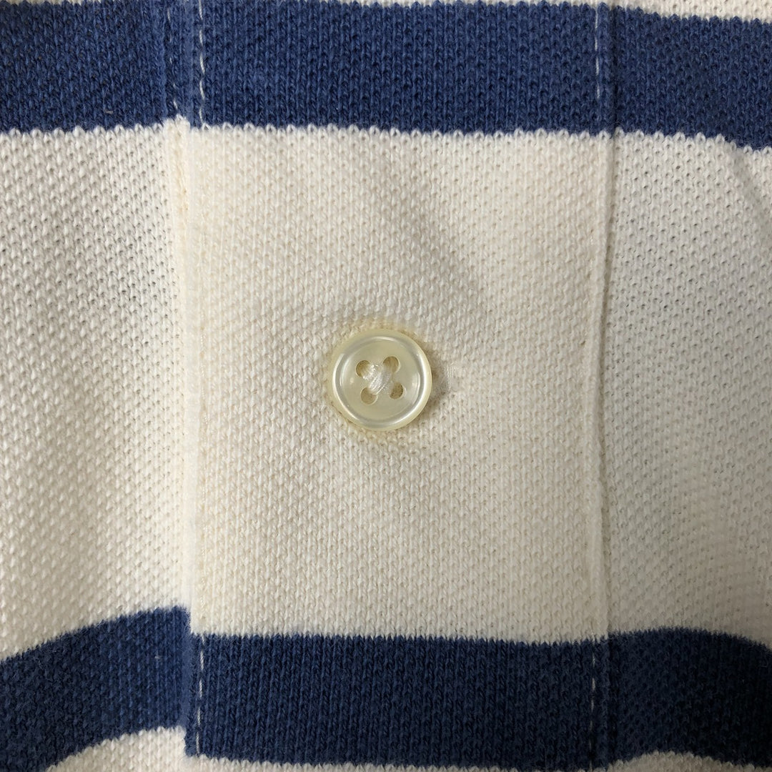 Ralph Lauren POLO by Ralph Lauren short sleeve striped polo shirt, men's XXL size cotton pale white type Vintage Second Hand