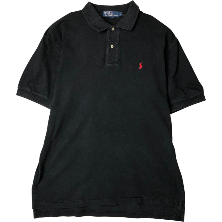 Ralph Lauren POLO by Ralph Lauren short sleeve polo shirt, men's size L cotton black type Vintage Second Hand