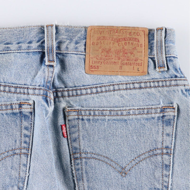 Vintage 90'S Levi's 555 Guy's Fit Low Rise Tapered Denim Pants, Made in USA, Women's Size L (W28) cotton blue type Vintage Second Hand