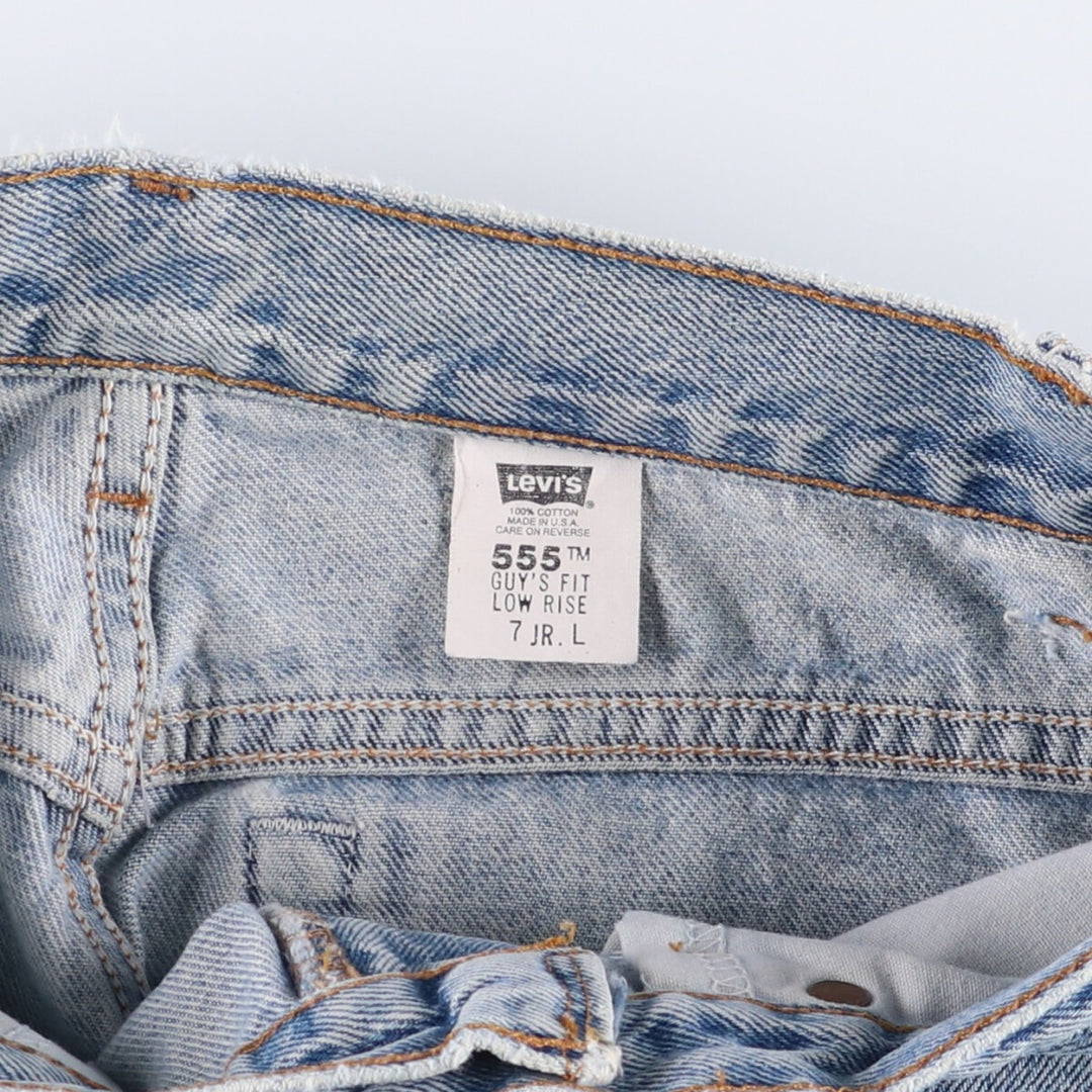 Vintage 90'S Levi's 555 Guy's Fit Low Rise Tapered Denim Pants, Made in USA, Women's Size L (W28) cotton blue type Vintage Second Hand