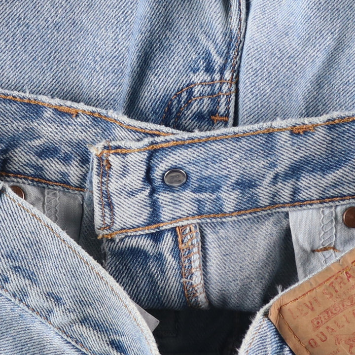 Vintage 90'S Levi's 555 Guy's Fit Low Rise Tapered Denim Pants, Made in USA, Women's Size L (W28) cotton blue type Vintage Second Hand