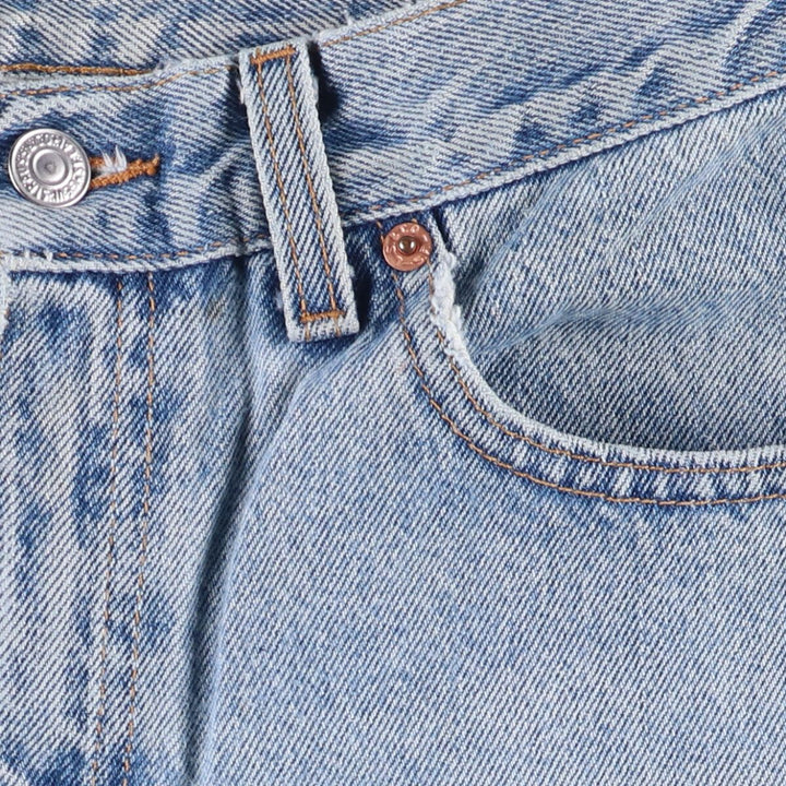 Vintage 90'S Levi's 555 Guy's Fit Low Rise Tapered Denim Pants, Made in USA, Women's Size L (W28) cotton blue type Vintage Second Hand