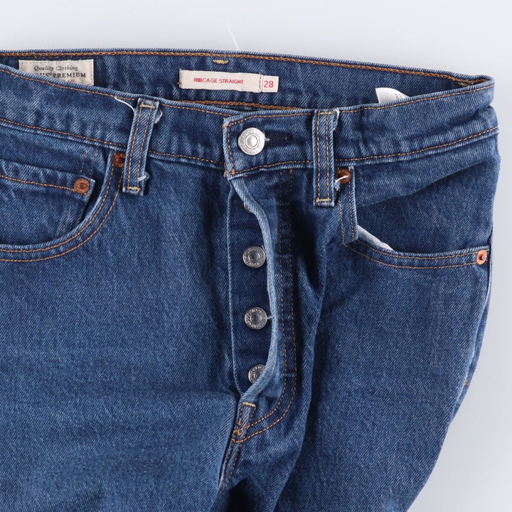 Levi's Premium Rib Cage Straight Denim Pants, Women's Size L (W27) cotton blue type Vintage Second Hand