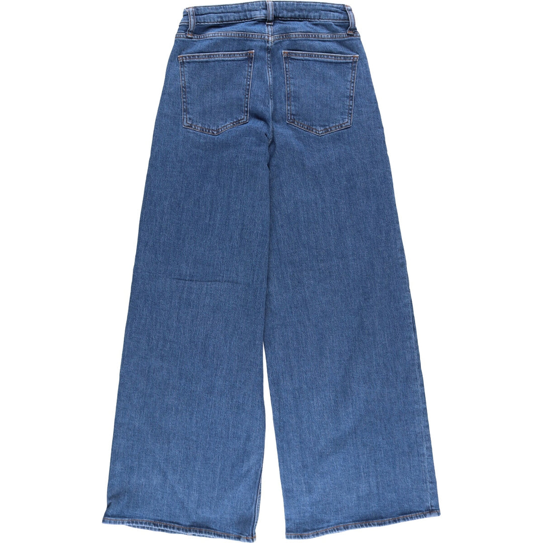 The Drop Bell-Bottom Denim Pants, Women's Size L (W28) cotton blue type Vintage Second Hand