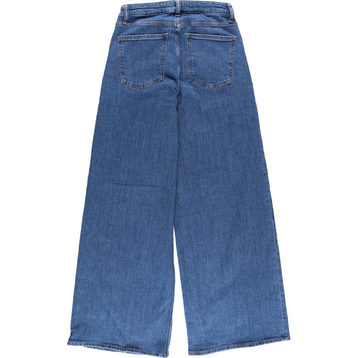 The Drop Bell-Bottom Denim Pants, Women's Size L (W28) cotton blue type Vintage Second Hand