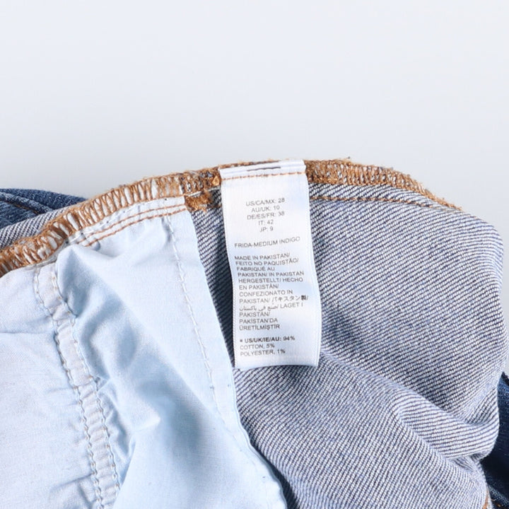 The Drop Bell-Bottom Denim Pants, Women's Size L (W28) cotton blue type Vintage Second Hand