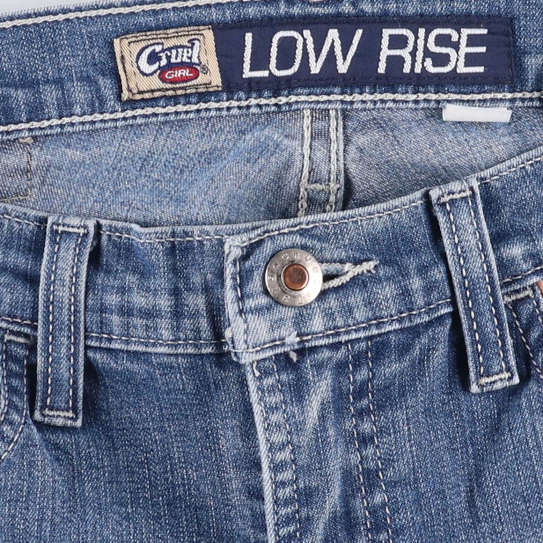 Cruel Girl Low Rize Flare Cut Denim Pants, Women's Size L (W29) cotton blue type Vintage Second Hand