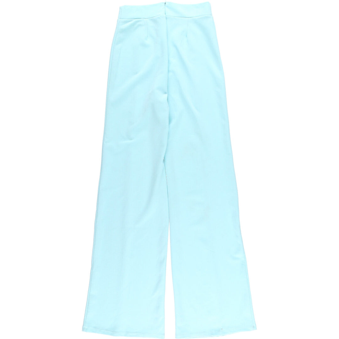 FASHION NOVA Women's Flared Slacks, Made in USA, Size M polyester Blue type light blue Vintage Second Hand