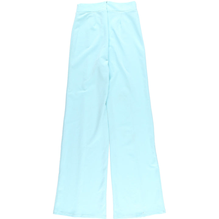 FASHION NOVA Women's Flared Slacks, Made in USA, Size M polyester Blue type light blue Vintage Second Hand