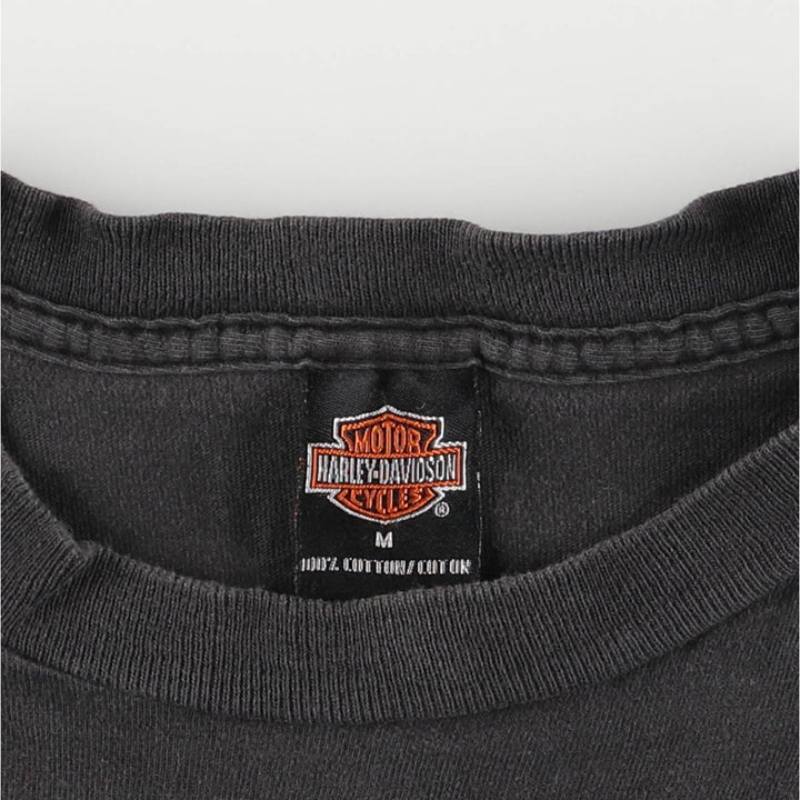 00'S Harley-Davidson Motorcycle Bike T-shirt Made in USA Men's M size cotton black type Vintage Second Hand