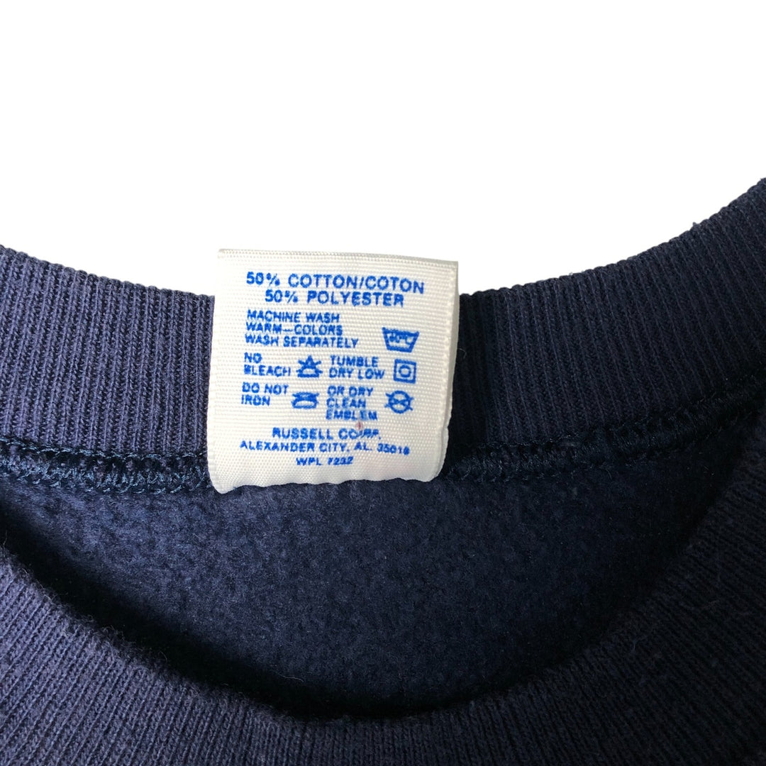 Vintage 80s-90'S Jerzees printed sweatshirt, sweatshirt, made in USA, men's XL size cotton navy blue type Vintage Second Hand