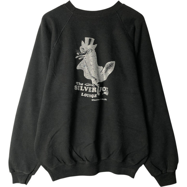 Vintage 80'S Hanes printed sweatshirt, made in USA, size XL for men cotton black type Vintage Second Hand