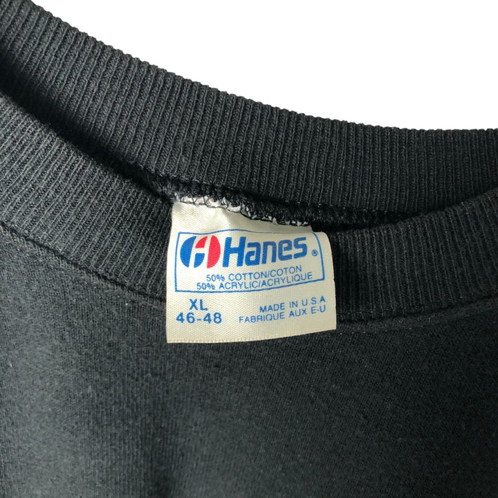 Vintage 80'S Hanes printed sweatshirt, made in USA, size XL for men cotton black type Vintage Second Hand